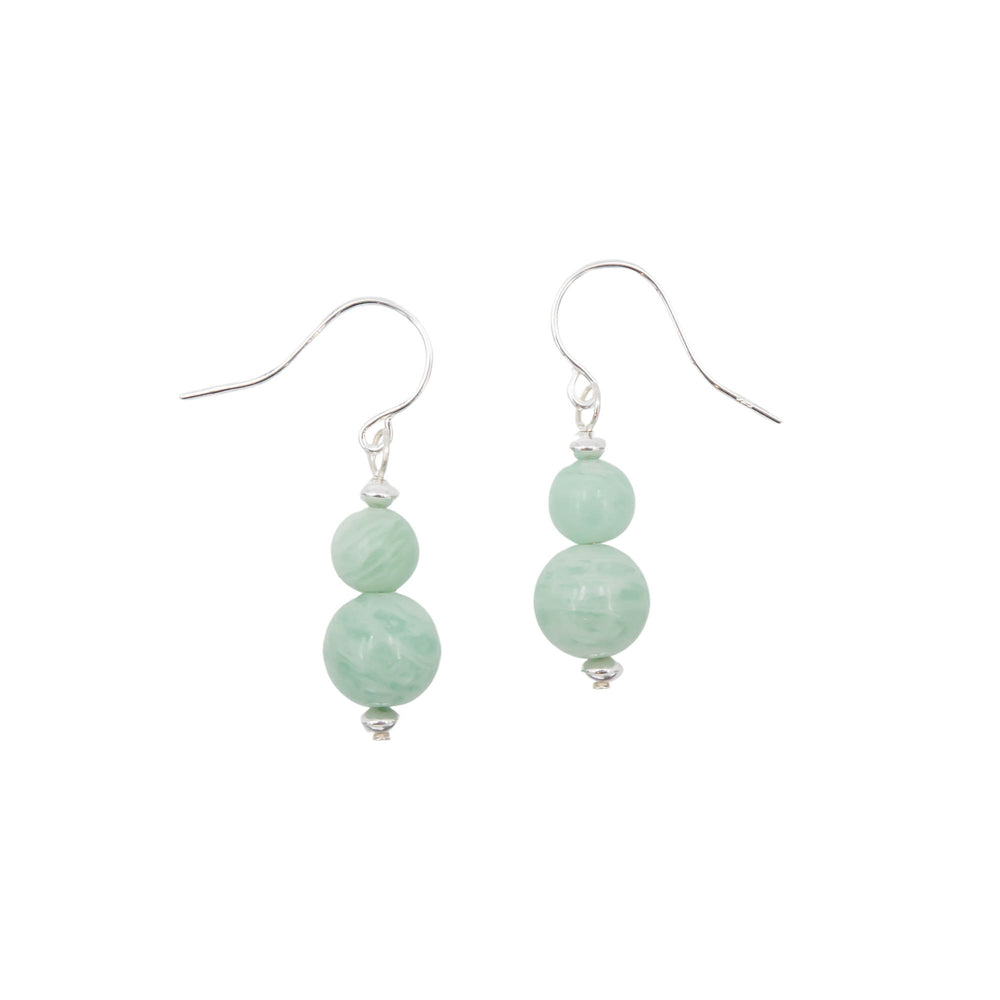 Earth Song Jewelry Green Peruvian Amazonite Sterling Silver Earrings