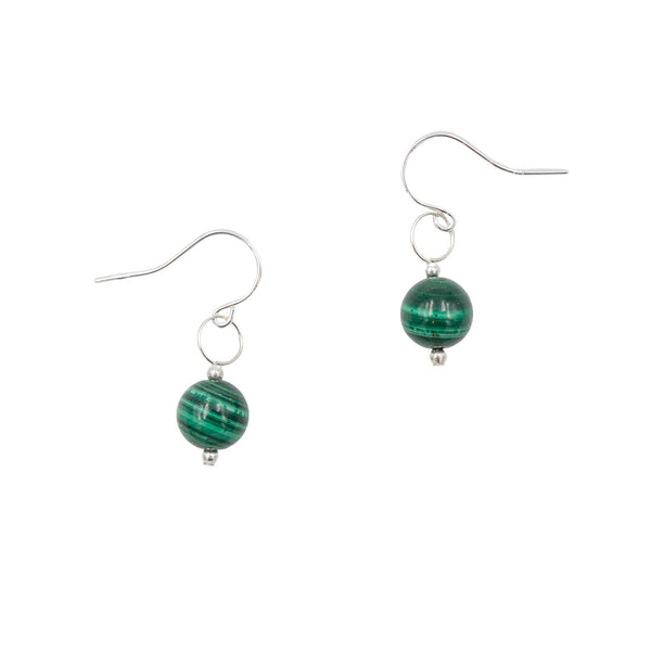 Earth Song Jewelry Petite Malachite sterling silver earrings