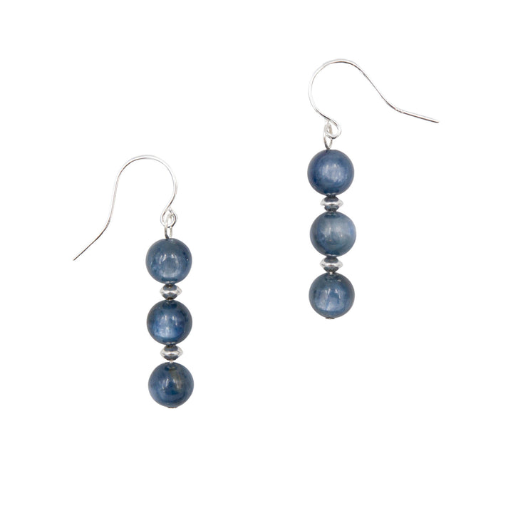Earth Song Jewelry Handmade eco-friendly Stacked Blue Kyanite Sterling Silver Earrings