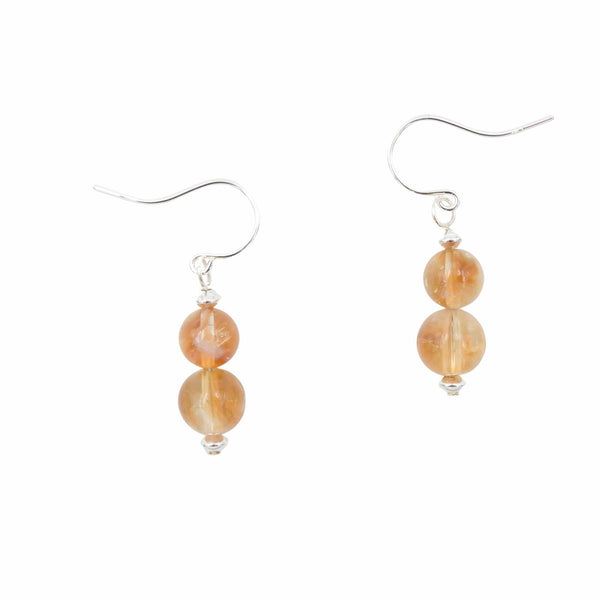 Earth Song Jewelry Handmade Natural Untreated Citrine Stone Sterling Silver Earrings