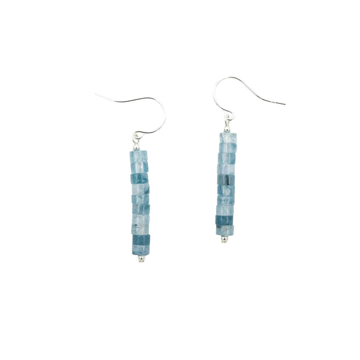 Earth Song Jewelry Aquamarine Stacks Sterling Silver Earrings