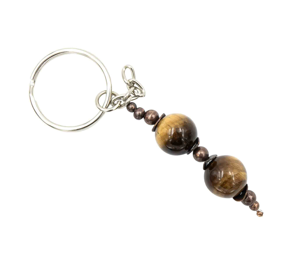 Earth Song Jewelry handmade Tiger Eye Copper Keychain for men, women, teenagers