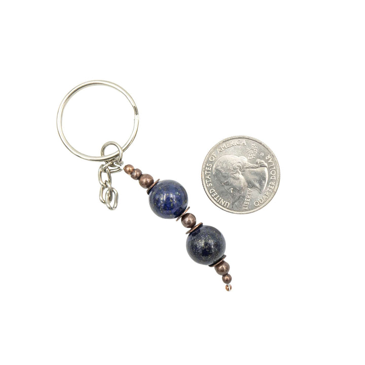 Earth Song Jewelry Lapis Lazuli Copper Keychain for men, women, teenagers sizing image