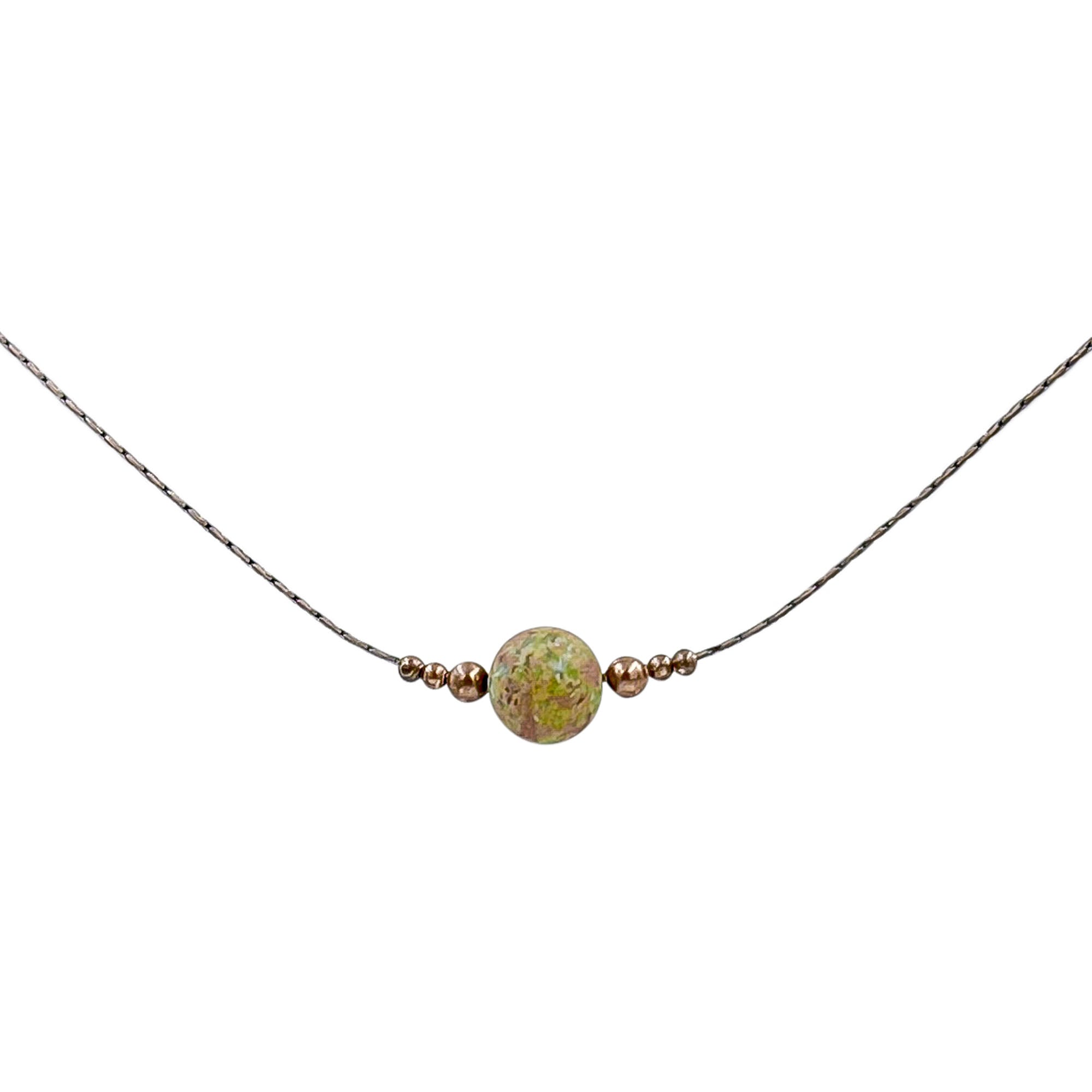 Earth Song Jewelry Unakite Copper Stone Necklace