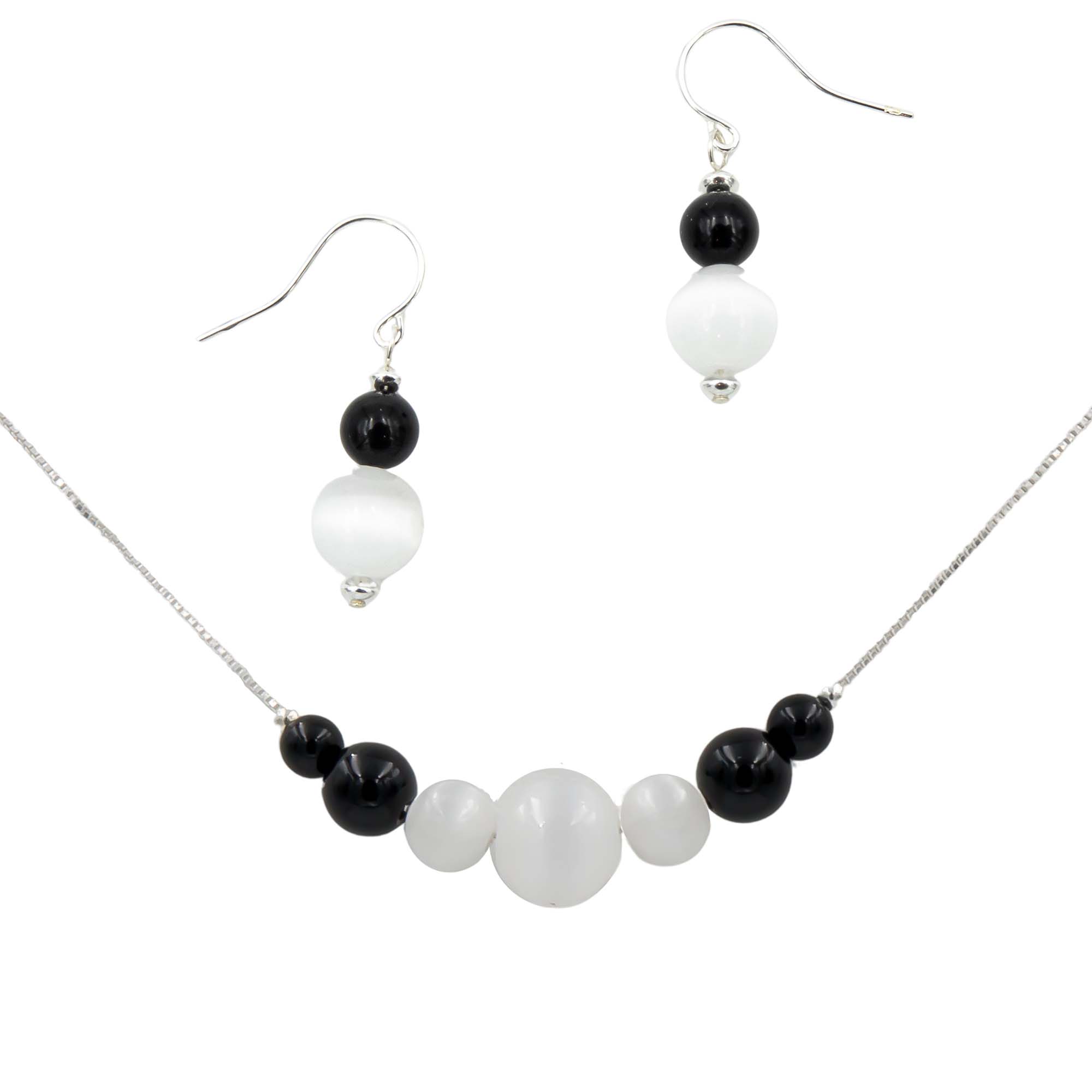 Black Onyx Necklace & Earrings Set | Exotic India Art