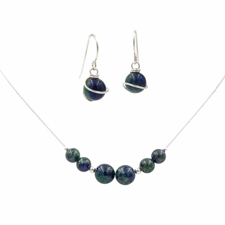 Earth Song Jewelry handmade Azurite Necklace & Earrings Set