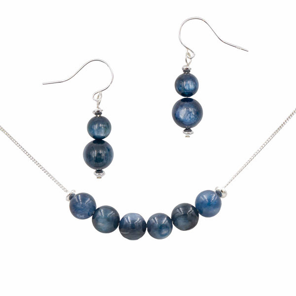 Earth Song Jewelry handmade Blue Kyanite Necklace & Earrings Set
