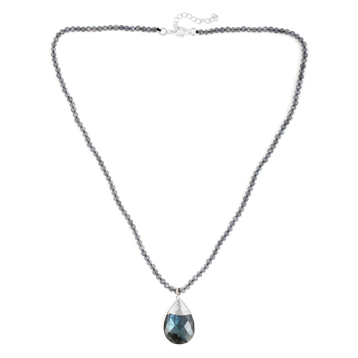 Earth Song Jewelry Labradorite Stone Pendant Sterling Silver Necklace