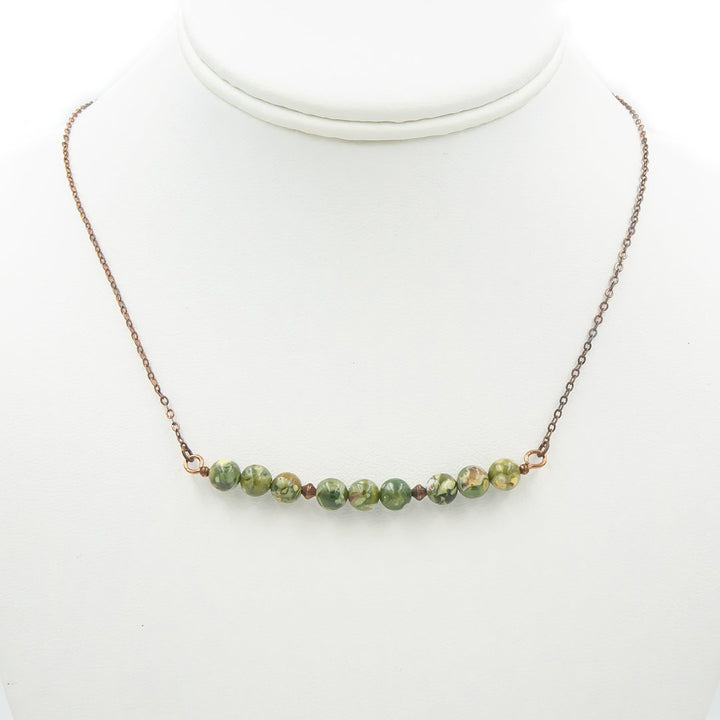 Earth Song Jewelry -  Rainforest Jasper Copper Necklace ~ Handmade Jewelry