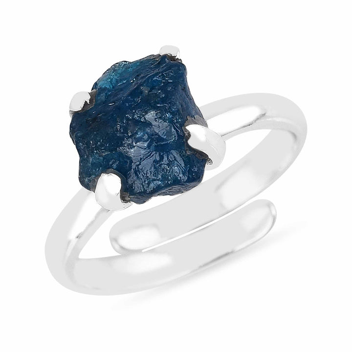 Earth Song Jewelry Neon Blue Apatite sterling silver adjustable womens ring