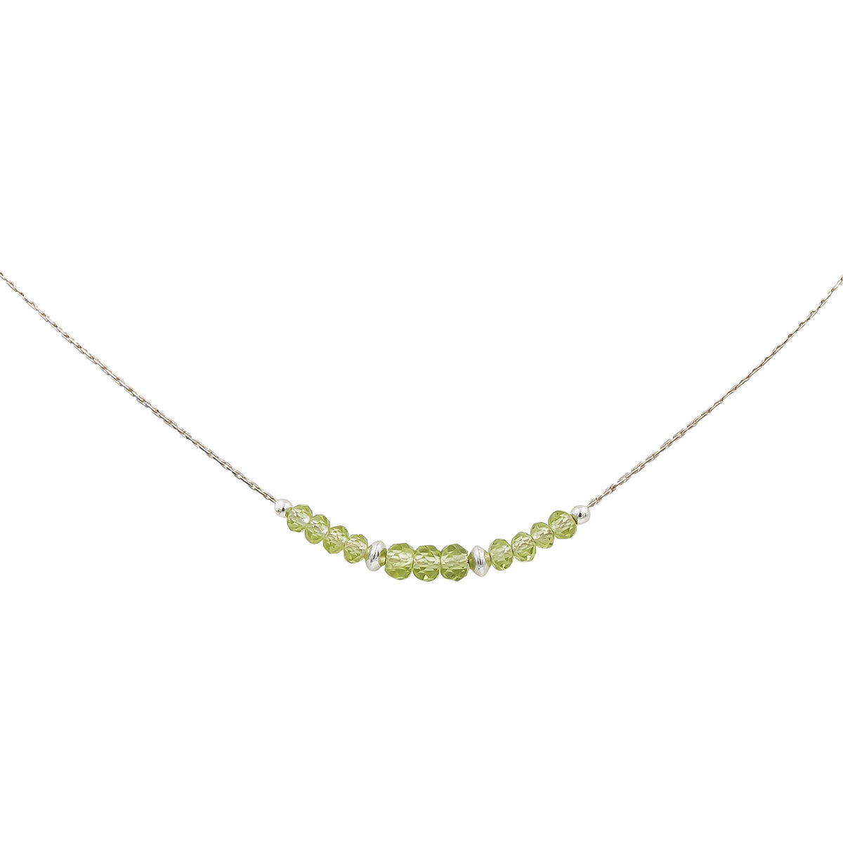 Earth Song Jewelry ~ Peridot stones twinkle and sparkle on this bright green necklace