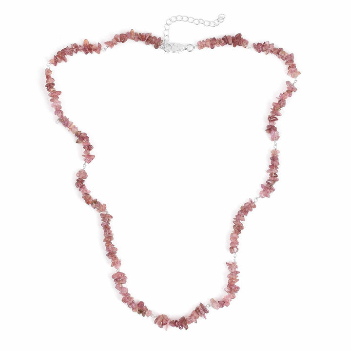Earth Song Jewelry Pink Tourmaline October Birthstone chip sterling silver necklace