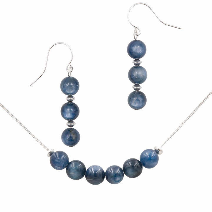 Earth Song Jewelry handmade Blue Kyanite Necklace & Earrings Set
