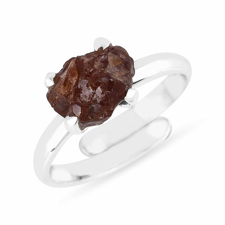 Earth Song Jewelry Strawberry Quartz sterling silver adjustable womens ring