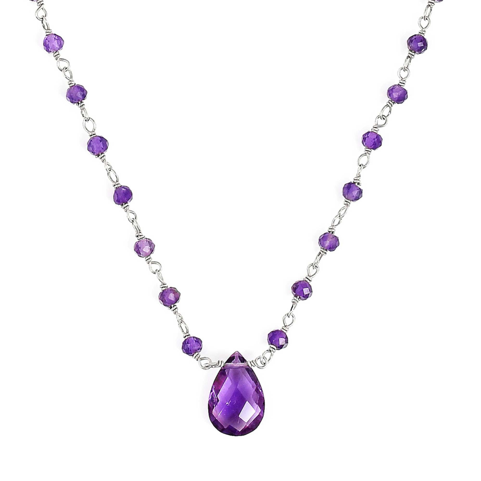 Buy Ahilya Jewels 92.5 Sterling Silver Amethyst Necklace for Women Online  At Best Price @ Tata CLiQ
