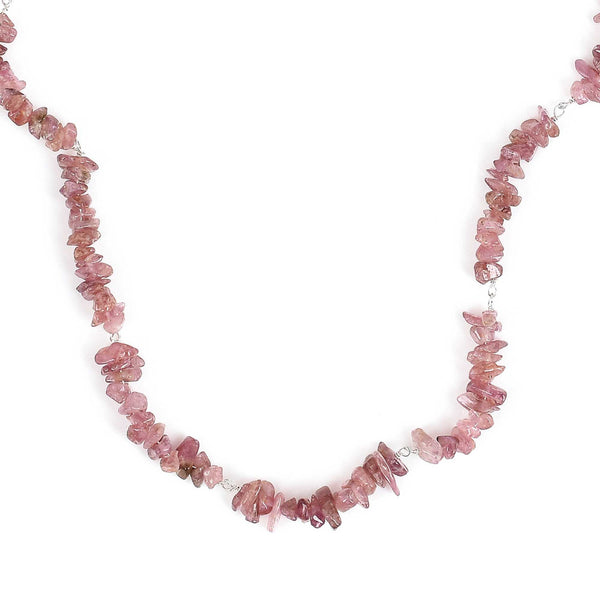 Earth Song Jewelry handmade pink tourmaline chips sterling silver necklace