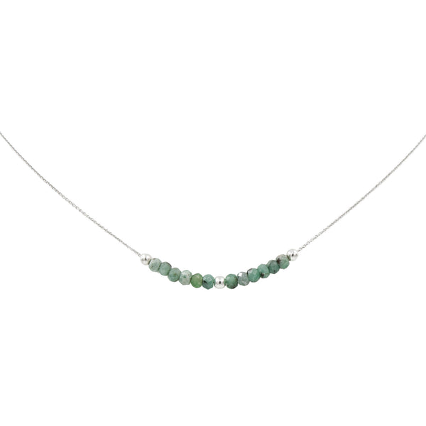 Earth Song Jewelry May Emerald Birthstone Petite Emerald Sterling Silver Necklace