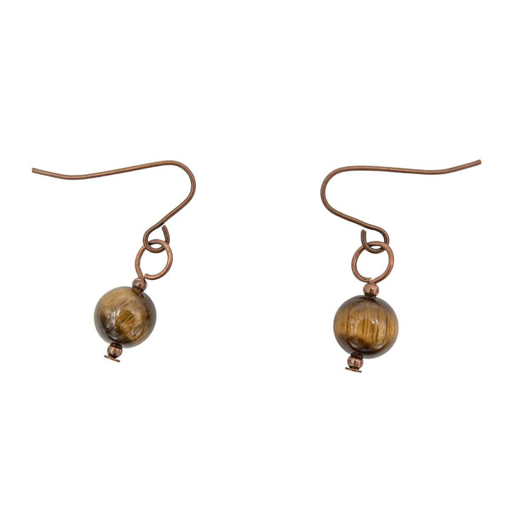 Handmade Petite Tigereye Stone Copper Earrings ~ Earth Song Jewelry