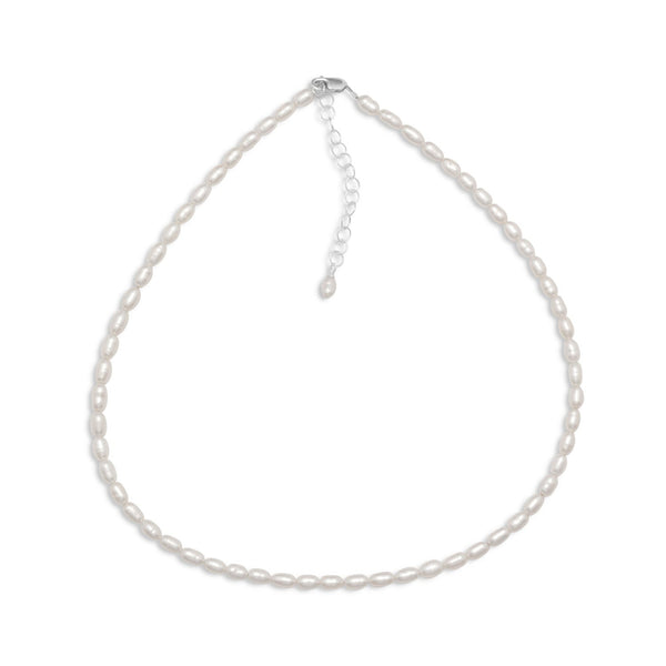 Earth Song Jewelry Cultured Freshwater Rice Pearl Necklace