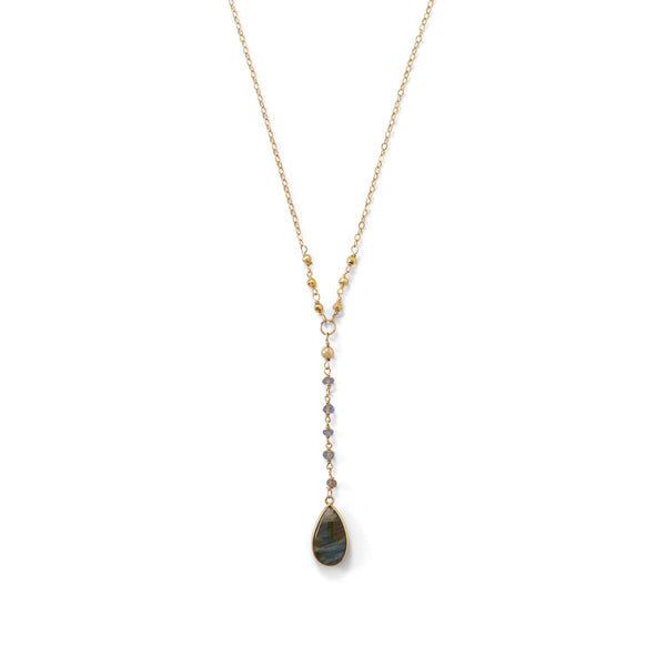Earth Song Jewelry  Gold Labradorite Drop Necklace