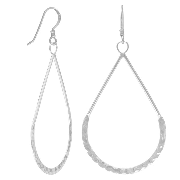 Earth Song Jewelry Hammered Pear Shape sterling silver Earrings
