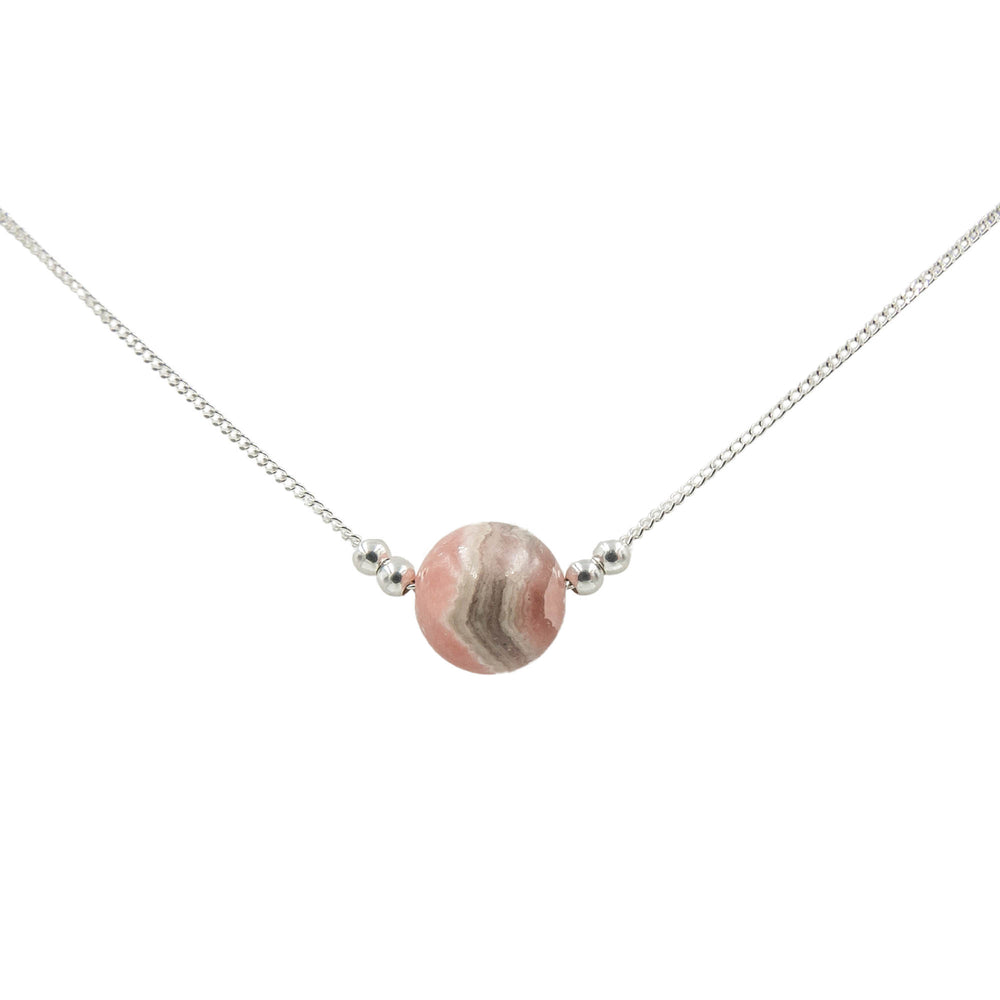 Earth Song Jewelry - Pink Rhodochrosite Sterling Silver Handmade Necklace
