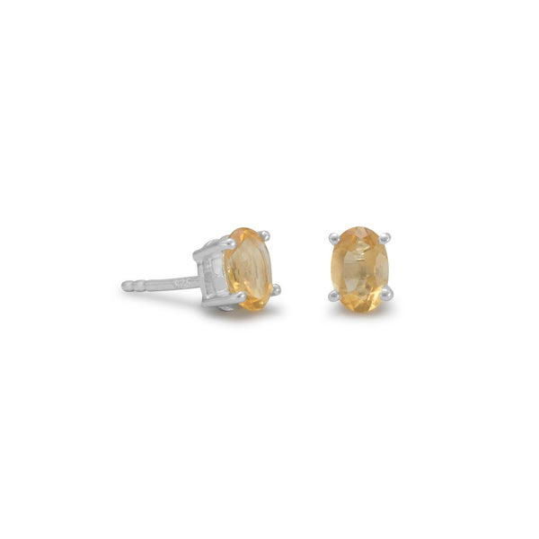 Earth Song Jewelry Oval Citrine sterling silver Earrings