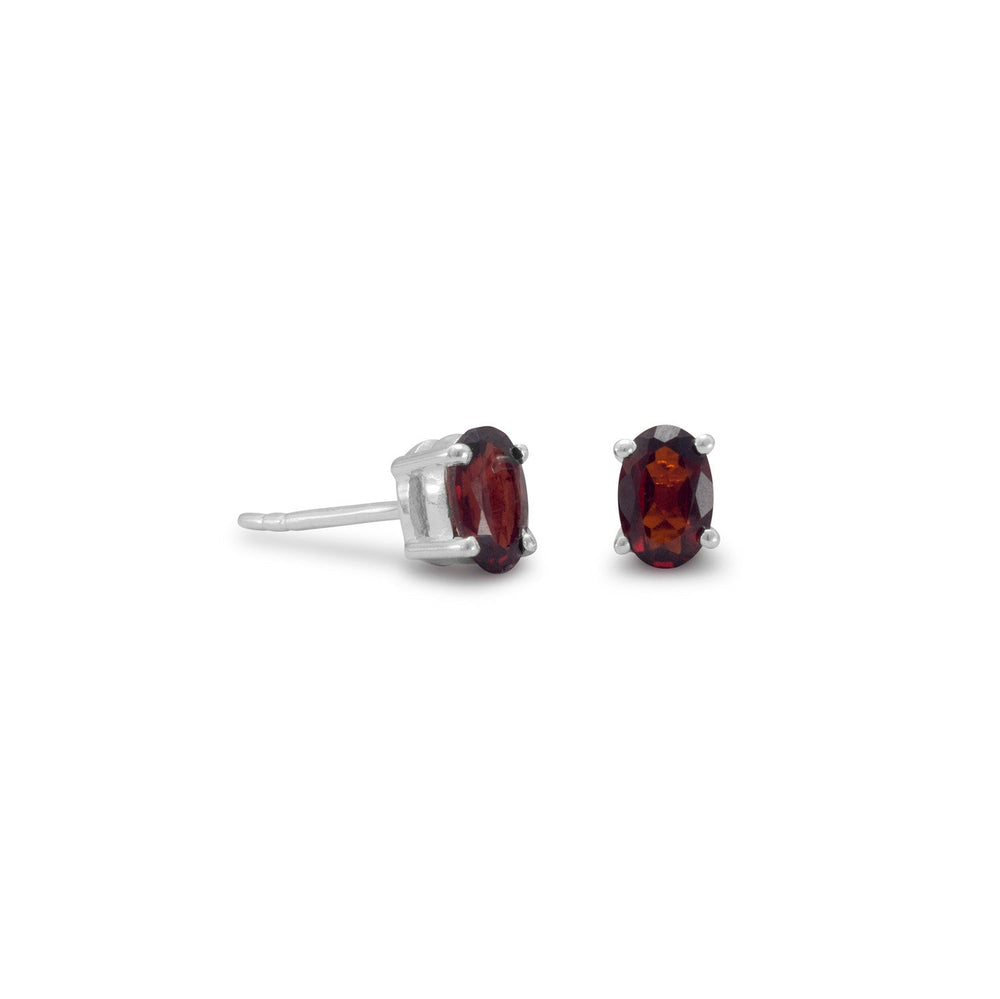 Earth Song Jewelry Oval Garnet sterling silver Earrings