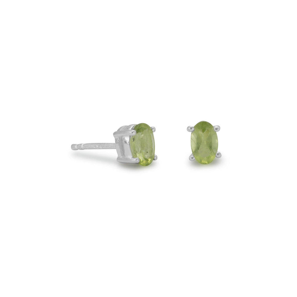 Earth Song Jewelry Oval Peridot sterling silver Earrings