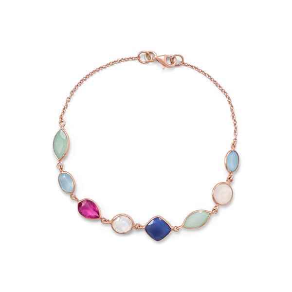 Earth Song Jewelry Rose Gold Multi Gemstone Bracelet