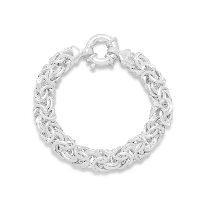 Earth Song Jewelry Sterling Silver Oval Byzantine Bracelet