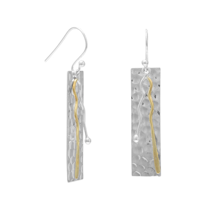 Earth Song Jewelry Two Toned Bar Drop  sterling silver Earrings