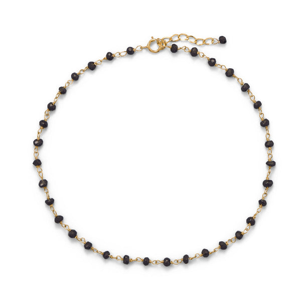 Earth Song Jewelry gold Black Spinel Anklet