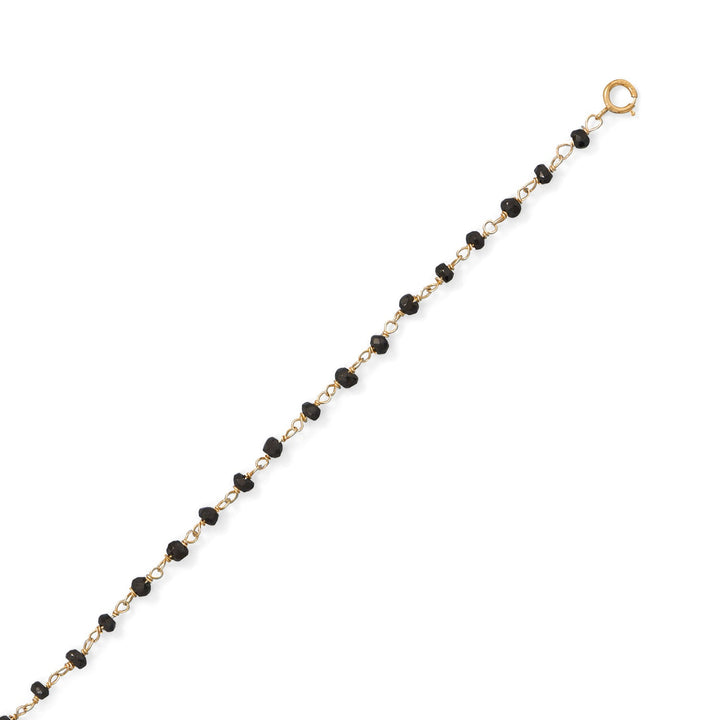 Earth Song Jewelry gold Black Spinel Anklet at angle