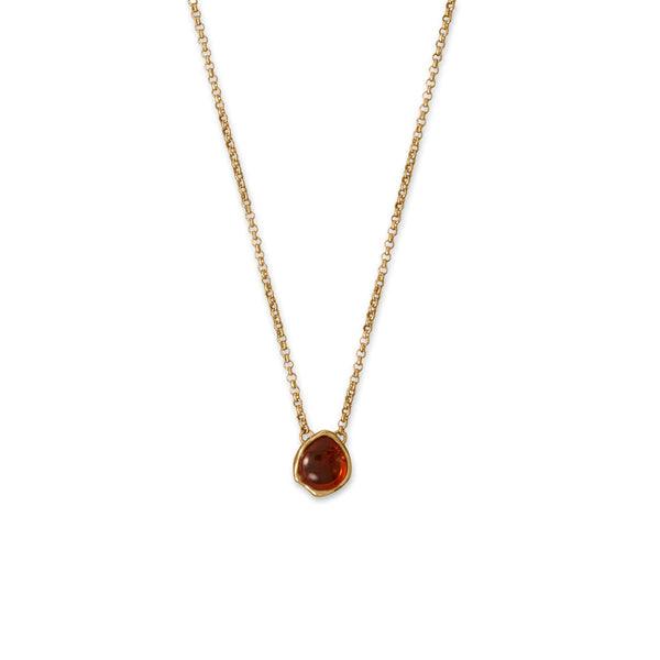 Earth Song Jewelry gold Hammered Edge Pear Baltic Amber Necklace