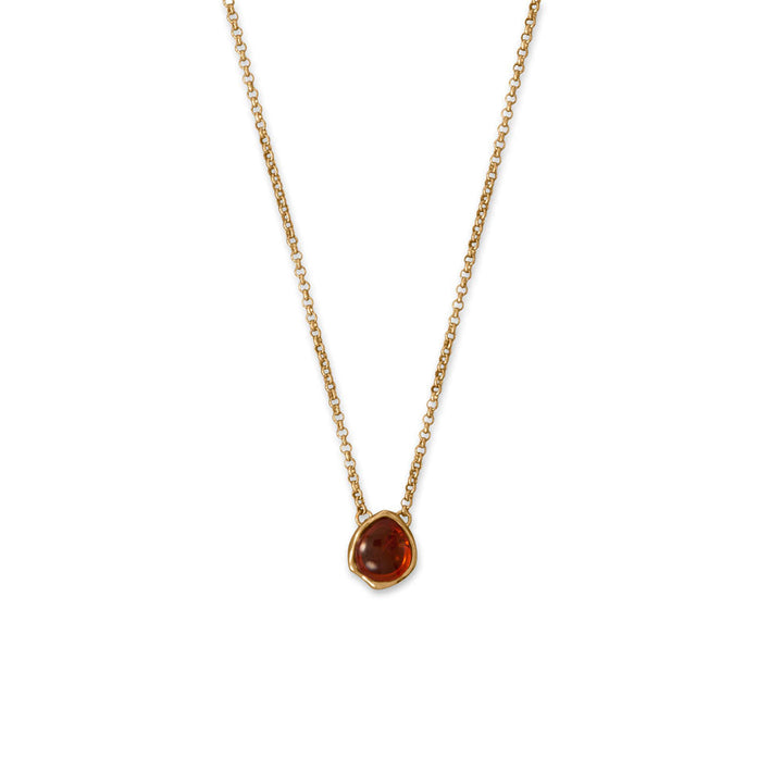 Earth Song Jewelry gold Hammered Edge Pear Baltic Amber Necklace