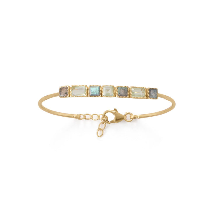 Earth Song Jewelry gold Labradorite and Prasiolite Bracelet