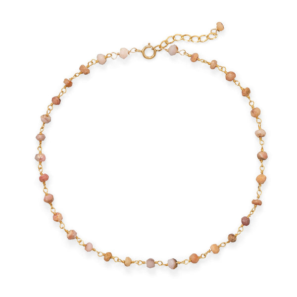 Earth Song Jewelry gold Pink Opal Anklet