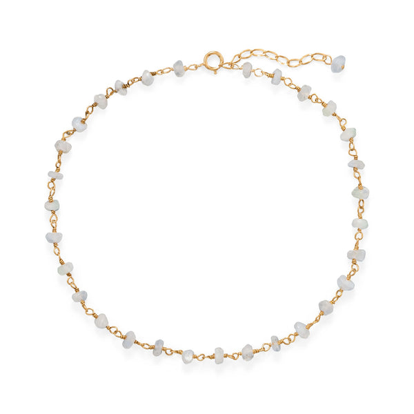 Earth Song Jewelry gold Rainbow Moonstone Anklet
