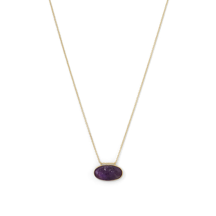 Earth Song Jewelry gold Rough Cut Amethyst Slide Pendant Necklace