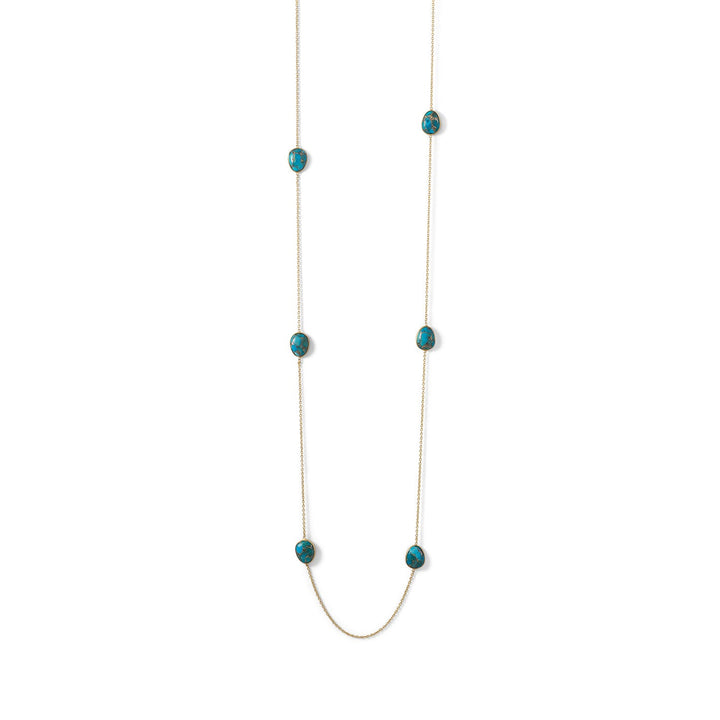 Earth Song Jewelry gold Turquoise Stone Endless Necklace