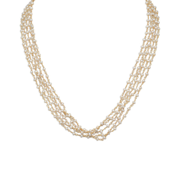 Earth Song Jewelry gold multistrand Baila Luna Pearls  Necklace