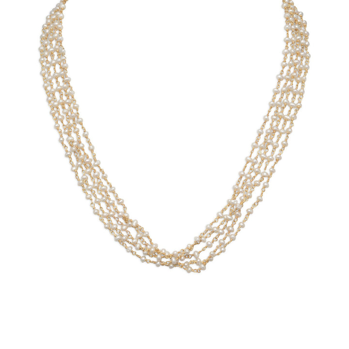 Earth Song Jewelry gold multistrand Baila Luna Pearls  Necklace