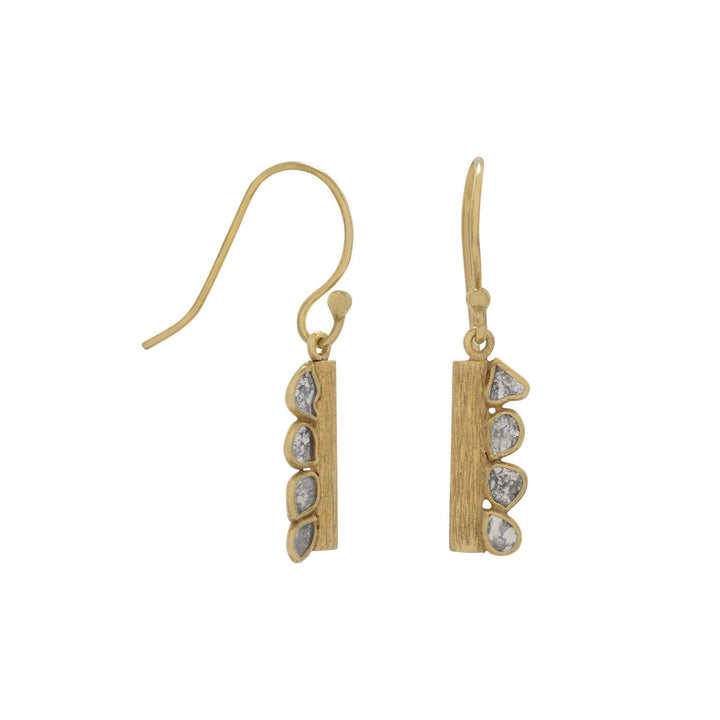 Earth Song Jewelry gold sterling silver raw Polki Diamond Earrings