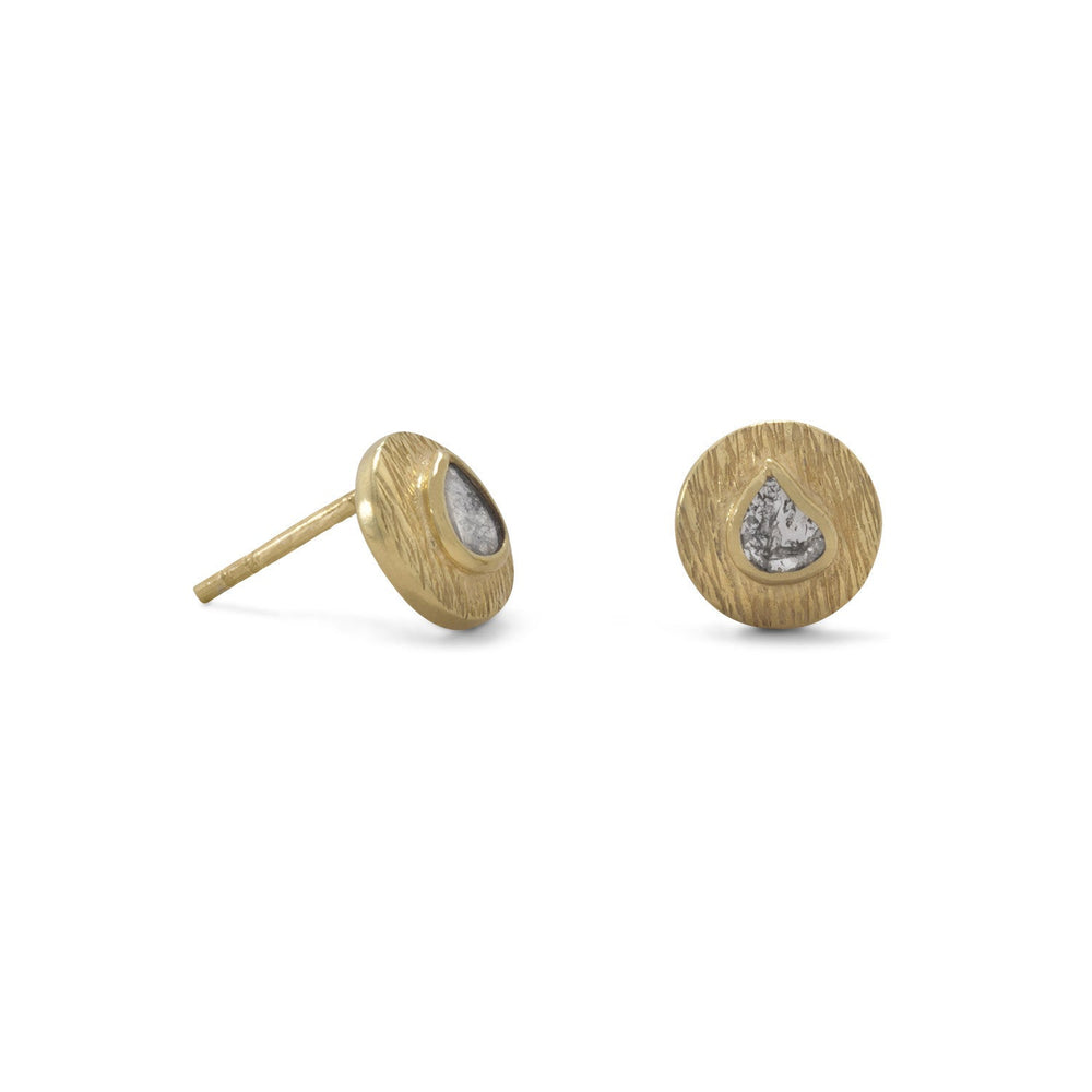 Earth Song Jewelry gold sterling silver raw Polki Diamond Post Earrings