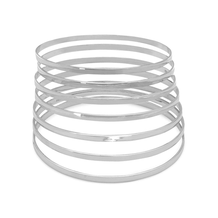 Earth Song Jewelry set of 7 sterling silver bangles