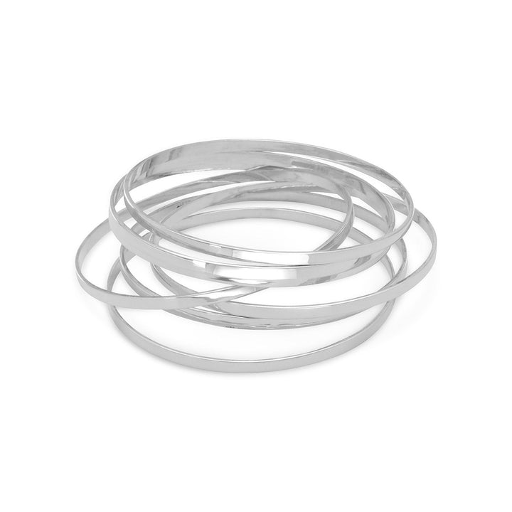 Earth Song Jewelry set of sterling silver bangles