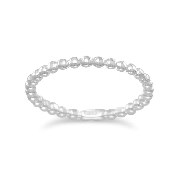 Earth Song Jewelry sterling silver  Beaded Band stacking ring
