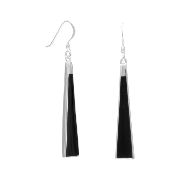 Earth Song Jewelry sterling silver Black Onyx Triangle Earrings