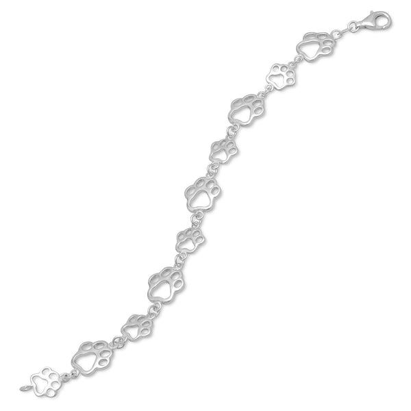 Earth Song Jewelry sterling silver Cut Out Paw Print Bracelet